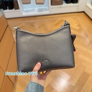 NWT Coach Laurel Small Shoulder Bag With Star Charm CCF16 pebbled leather/Silver